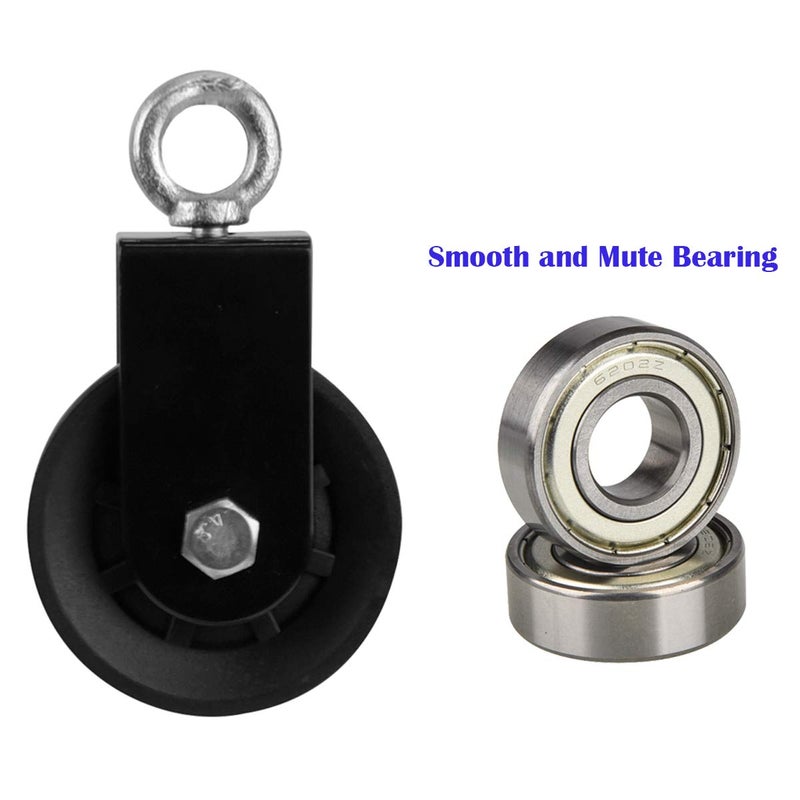 LFJ 3.54 in/90 mm Cable Pulley 360 Degree Rotation Traction Wheel for LAT Pulley System DIY Attachment Lifting Blocks,hoists,Ladder Lift, Gym Equipment, DIY Home Projects, Clothesline, Shop Lifts (1) - Image 5